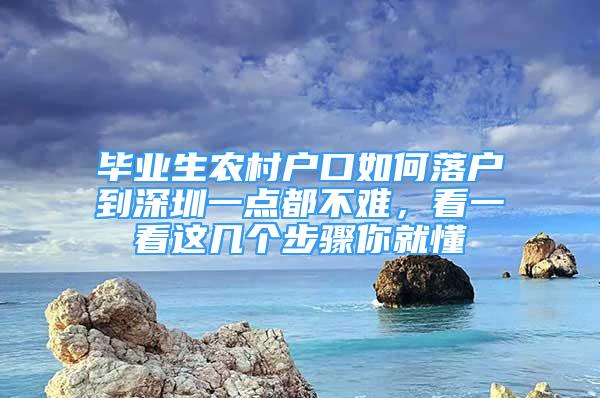 畢業(yè)生農(nóng)村戶(hù)口如何落戶(hù)到深圳一點(diǎn)都不難，看一看這幾個(gè)步驟你就懂