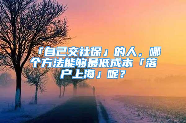 「自己交社?！沟娜?，哪個(gè)方法能夠最低成本「落戶上?！鼓?？