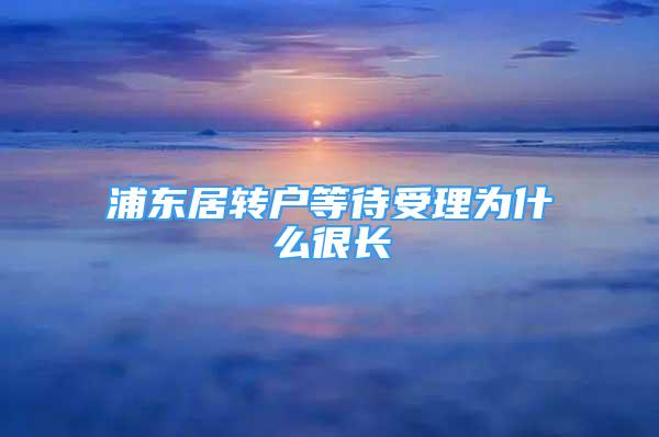 浦東居轉(zhuǎn)戶等待受理為什么很長(zhǎng)