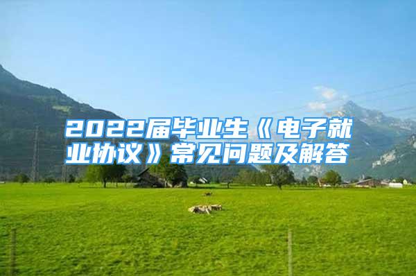 2022屆畢業(yè)生《電子就業(yè)協(xié)議》常見問(wèn)題及解答