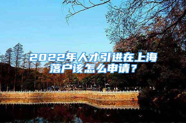 2022年人才引進(jìn)在上海落戶該怎么申請？