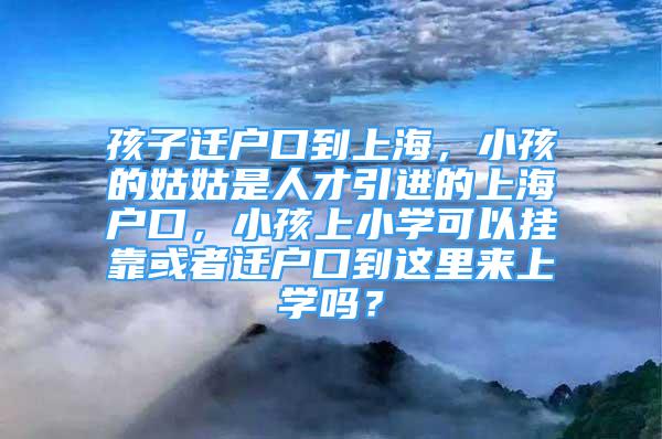 孩子遷戶口到上海，小孩的姑姑是人才引進(jìn)的上海戶口，小孩上小學(xué)可以掛靠或者遷戶口到這里來(lái)上學(xué)嗎？