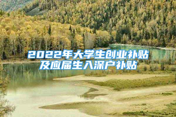 2022年大學(xué)生創(chuàng)業(yè)補(bǔ)貼及應(yīng)屆生入深戶補(bǔ)貼