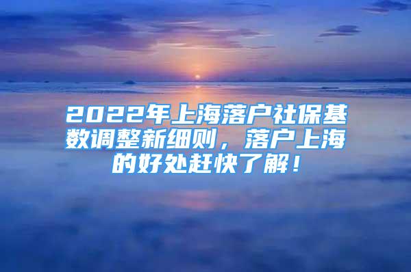 2022年上海落戶社保基數(shù)調(diào)整新細(xì)則，落戶上海的好處趕快了解！