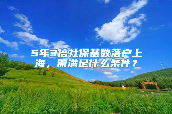 5年3倍社保基數(shù)落戶上海，需滿足什么條件？