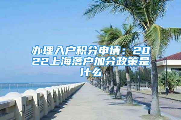 辦理入戶積分申請(qǐng)：2022上海落戶加分政策是什么