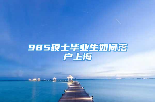 985碩士畢業(yè)生如何落戶上海