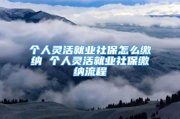 個(gè)人靈活就業(yè)社保怎么繳納 個(gè)人靈活就業(yè)社保繳納流程