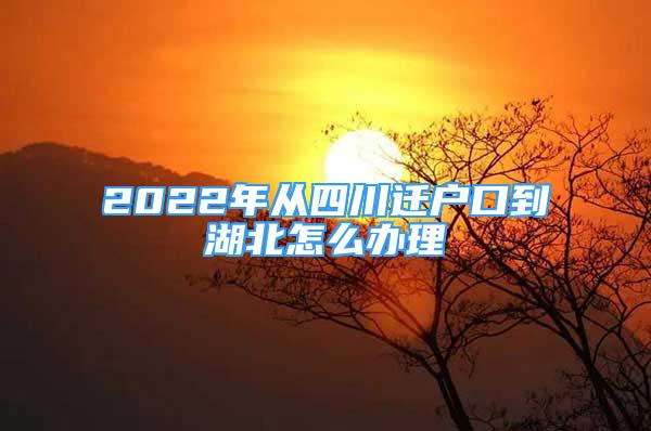 2022年從四川遷戶口到湖北怎么辦理