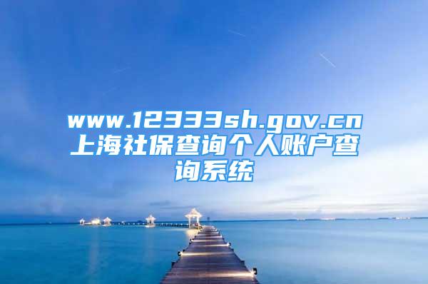 www.12333sh.gov.cn上海社保查詢個(gè)人賬戶查詢系統(tǒng)