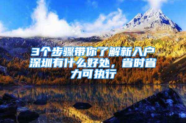 3個(gè)步驟帶你了解新入戶深圳有什么好處，省時(shí)省力可執(zhí)行