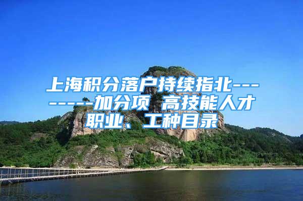 上海積分落戶持續(xù)指北--------加分項 高技能人才職業(yè)、工種目錄