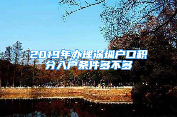 2019年辦理深圳戶口積分入戶條件多不多