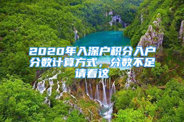 2020年入深戶積分入戶分數(shù)計算方式，分數(shù)不足請看這