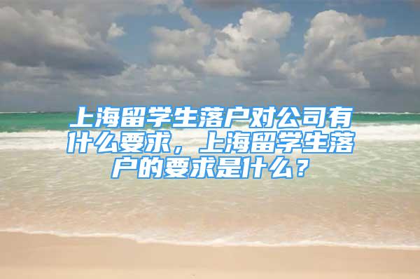 上海留學(xué)生落戶對(duì)公司有什么要求，上海留學(xué)生落戶的要求是什么？