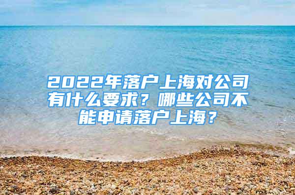 2022年落戶上海對公司有什么要求？哪些公司不能申請落戶上海？