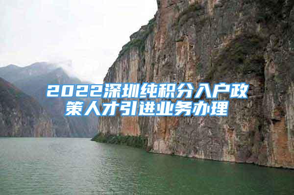 2022深圳純積分入戶政策人才引進(jìn)業(yè)務(wù)辦理