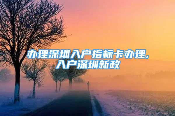 辦理深圳入戶指標(biāo)卡辦理,入戶深圳新政