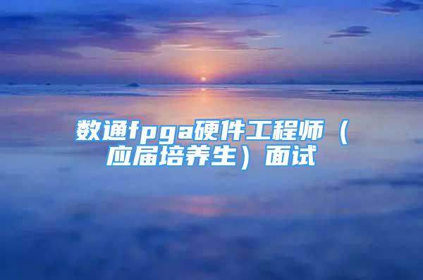 數(shù)通fpga硬件工程師（應(yīng)屆培養(yǎng)生）面試