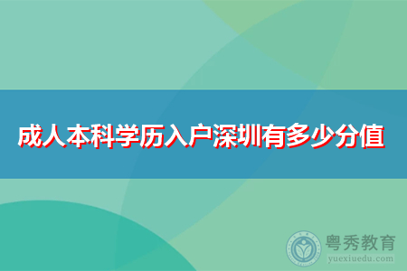 成人本科學(xué)歷深圳入戶(hù)要有多少分值?