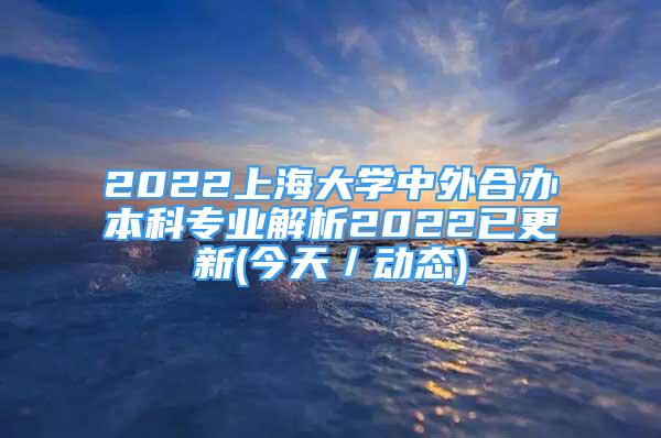 2022上海大學中外合辦本科專業(yè)解析2022已更新(今天／動態(tài))