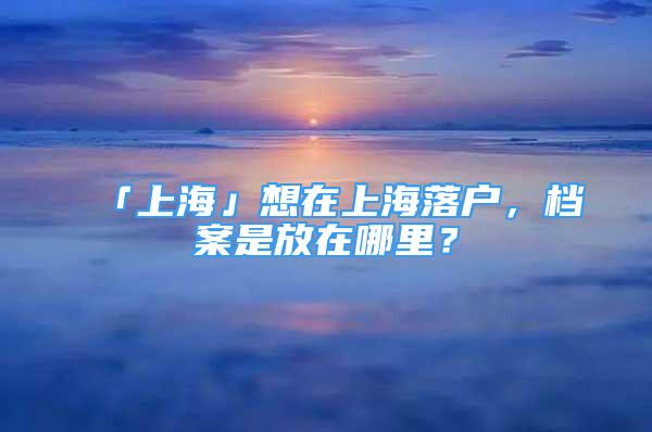 「上?！瓜朐谏虾Ｂ鋺?，檔案是放在哪里？