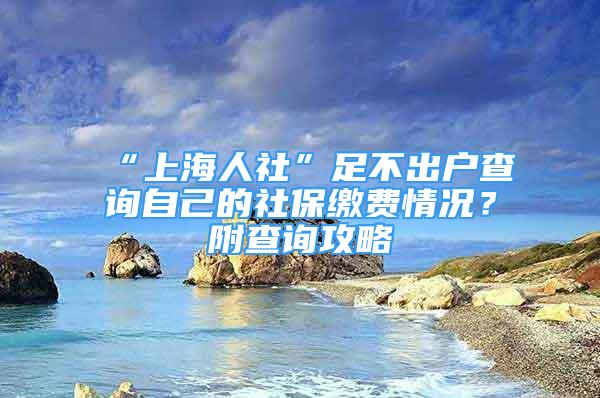 “上海人社”足不出戶查詢自己的社保繳費(fèi)情況？附查詢攻略