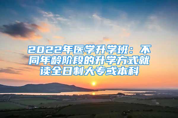 2022年醫(yī)學升學班：不同年齡階段的升學方式就讀全日制大?；虮究?/></p>
								<p style=