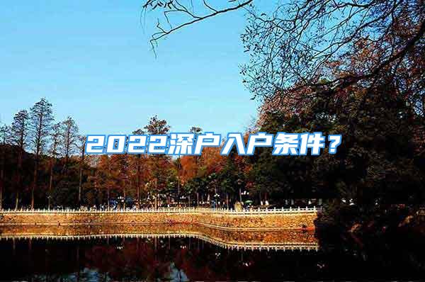 2022深戶入戶條件？