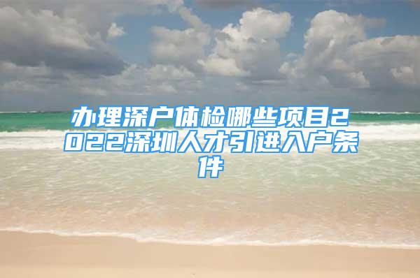 辦理深戶體檢哪些項目2022深圳人才引進(jìn)入戶條件