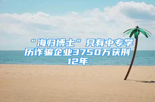 “海歸博士”只有中專學歷詐騙企業(yè)3750萬獲刑12年