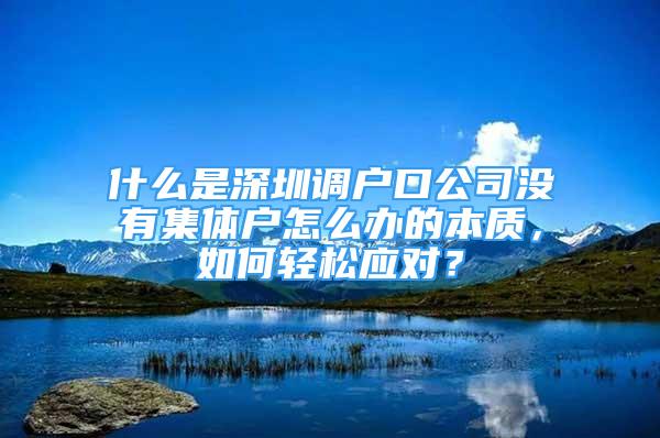 什么是深圳調(diào)戶口公司沒有集體戶怎么辦的本質(zhì)，如何輕松應(yīng)對(duì)？