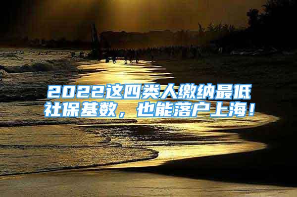 2022這四類人繳納最低社?；鶖?shù)，也能落戶上海！