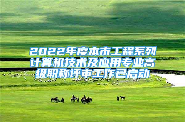 2022年度本市工程系列計算機技術及應用專業(yè)高級職稱評審工作已啟動