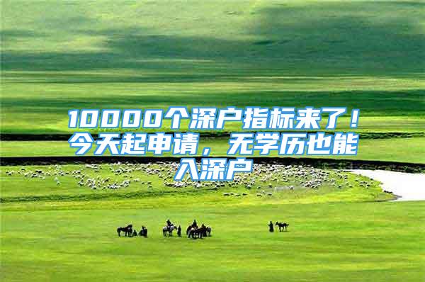 10000個(gè)深戶指標(biāo)來(lái)了！今天起申請(qǐng)，無(wú)學(xué)歷也能入深戶