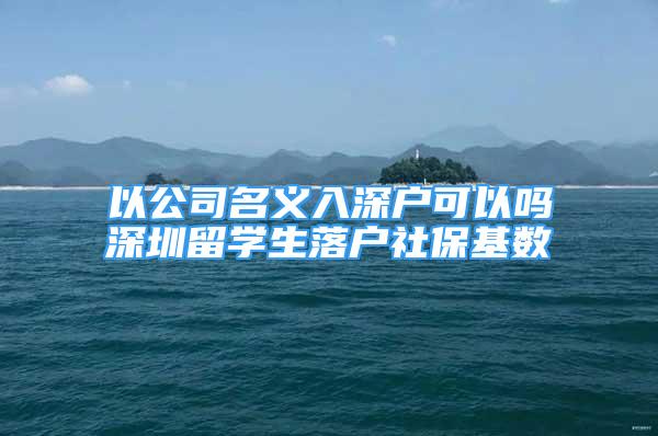 以公司名義入深戶可以嗎深圳留學(xué)生落戶社?；鶖?shù)