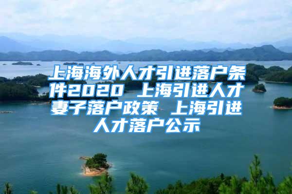 上海海外人才引進(jìn)落戶條件2020 上海引進(jìn)人才妻子落戶政策 上海引進(jìn)人才落戶公示