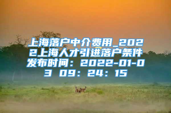 上海落戶中介費用_2022上海人才引進落戶條件發(fā)布時間：2022-01-03 09：24：15