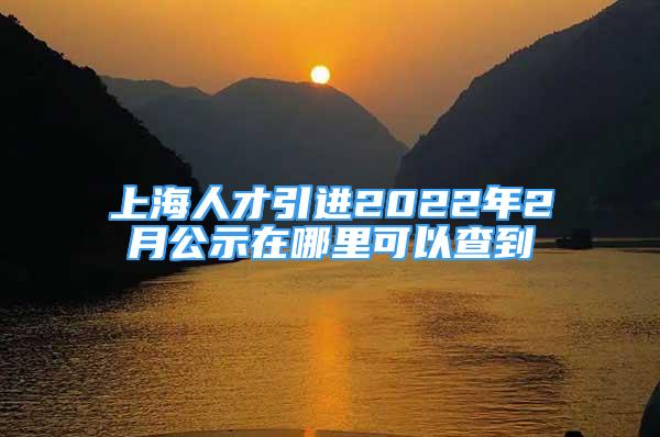 上海人才引進(jìn)2022年2月公示在哪里可以查到