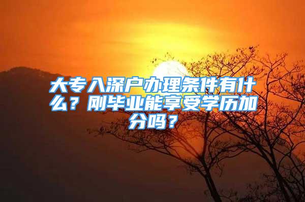 大專入深戶辦理?xiàng)l件有什么？剛畢業(yè)能享受學(xué)歷加分嗎？