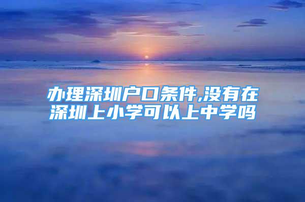 辦理深圳戶口條件,沒(méi)有在深圳上小學(xué)可以上中學(xué)嗎