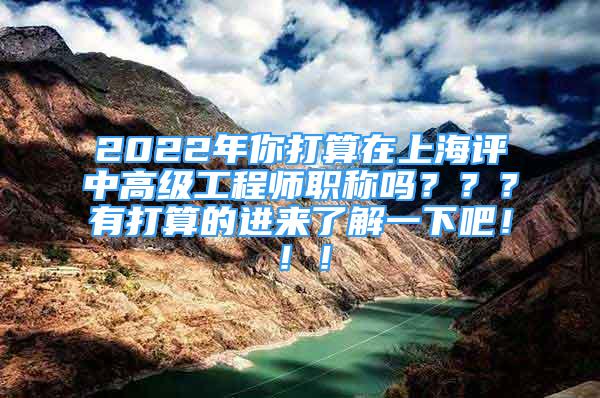 2022年你打算在上海評(píng)中高級(jí)工程師職稱嗎？？？有打算的進(jìn)來了解一下吧?。?！