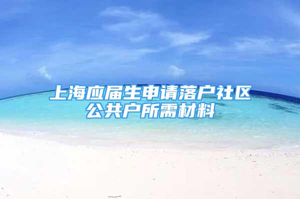 上海應(yīng)屆生申請落戶社區(qū)公共戶所需材料