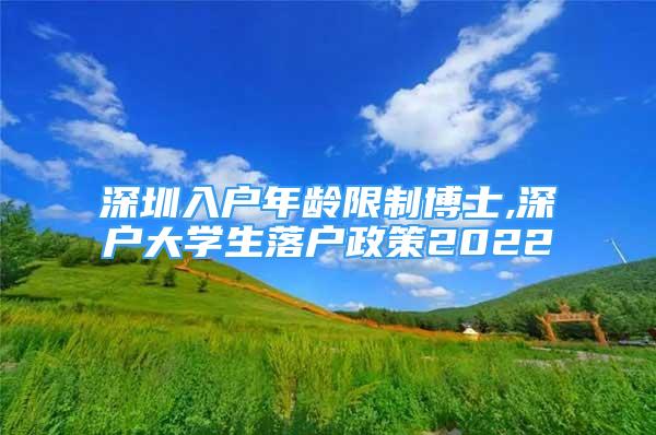 深圳入戶年齡限制博士,深戶大學(xué)生落戶政策2022