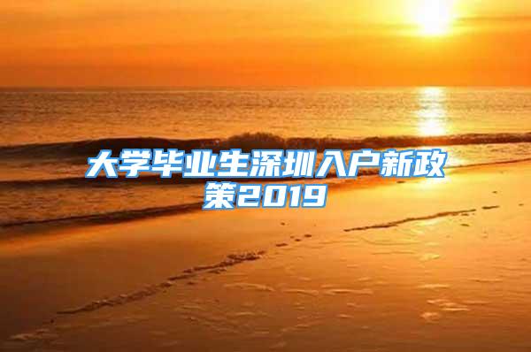 大學(xué)畢業(yè)生深圳入戶新政策2019