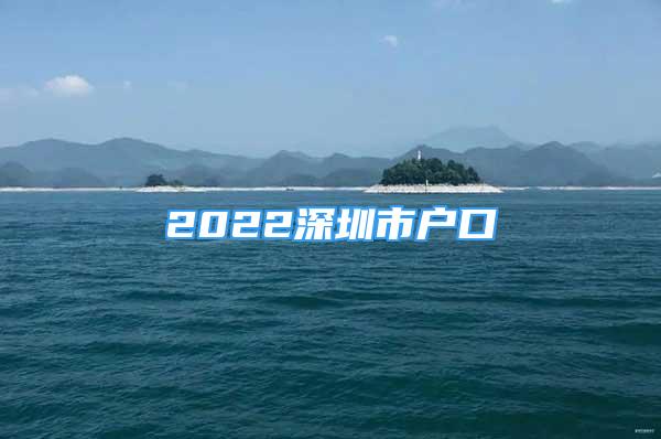 2022深圳市戶口