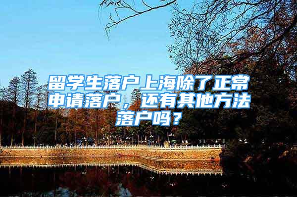 留學生落戶上海除了正常申請落戶，還有其他方法落戶嗎？