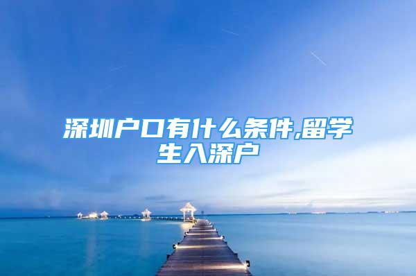 深圳戶口有什么條件,留學生入深戶