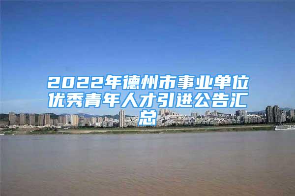 2022年德州市事業(yè)單位優(yōu)秀青年人才引進公告匯總