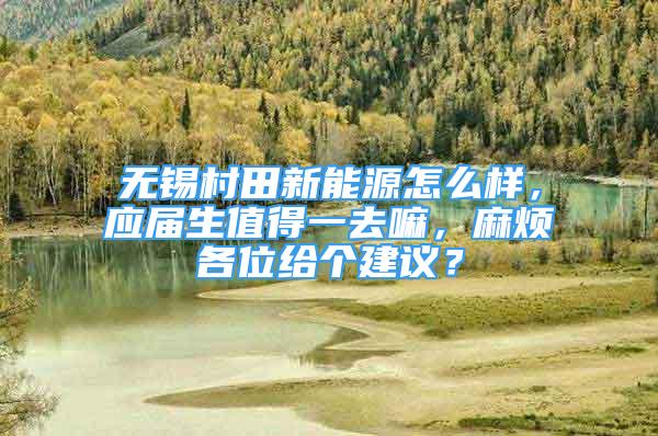 無錫村田新能源怎么樣，應屆生值得一去嘛，麻煩各位給個建議？